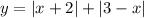 y = |x + 2| + |3 - x| 