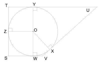 На рисунке изображена прямоугольная трапеция, тогда отрезок ST перпендикулярен прямым: ZO  UT  YO  X