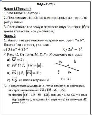 2 часть. 2 задание. Рис. 45. От точек M, Е, F и К отложите векторы: а) KP=a;б) FN a, |FN| |a|;в) ES 