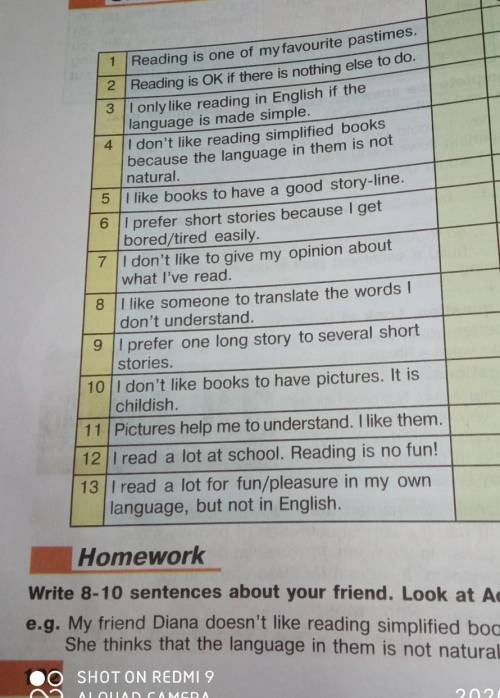 Homework Write 8-10 sentences about your friend. Look at Activity 1a.e.g. My friend Diana doesn't li