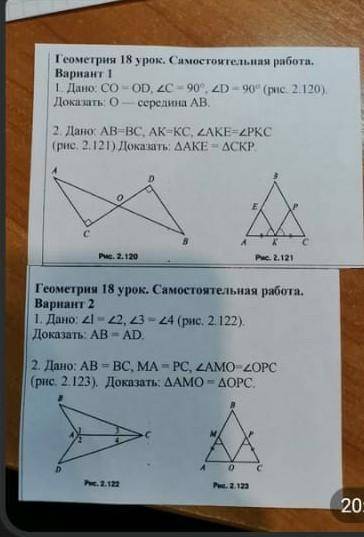 по геометрии 2 варианта нужно!​