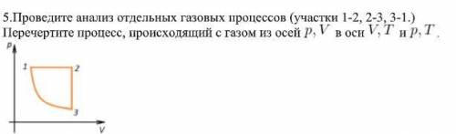 5.Проведите анализ отдельных газовых процессов (участки 1-2, 2-3, 3-1.) Перечертите процесс, происхо