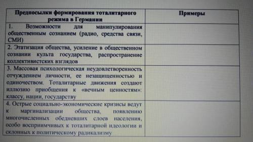 Рассмотрите предпосылки формирования тоталитарного режима и определите, каким образом реализовались 