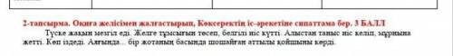 2-тапсырма. Оқиға желісімен, Көксеректің іс-әрекетіне сипаттама бер ​