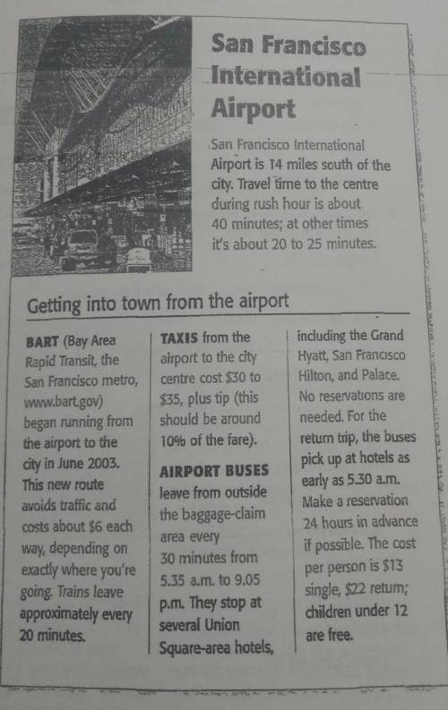 3 READING a Read the article and answer these questions.1 How far is the airport from the city centr