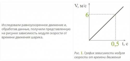 Исследовали равноускоренное движение и, обработав данные, получили представленную на рисунке зависим