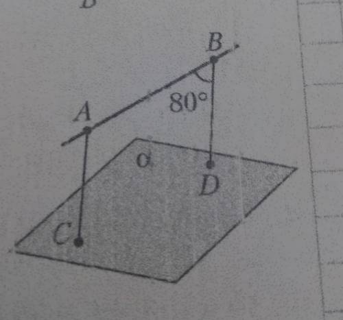 4. Точки Си D принадлежат плоскости a, AB | C, AВ || а, угол ABD = 80°. Найдите величину угла ACD.