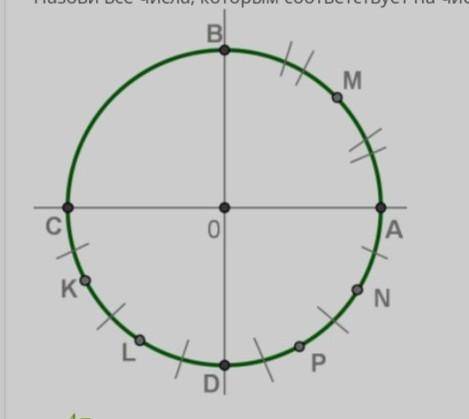 Назови все числа, которым соответствует на числовой окружности точка L. Выбери нужный вариант ответа