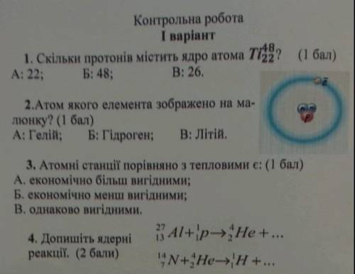 Атом якого елемента зображено на малюнку?